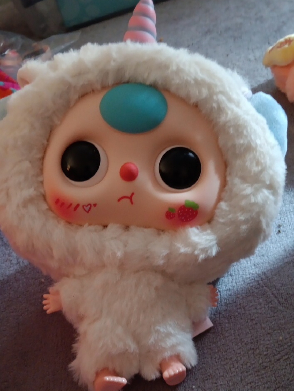 Baby Three Plush Unicorn Doll/ Zipper Head Bag(400 Face)